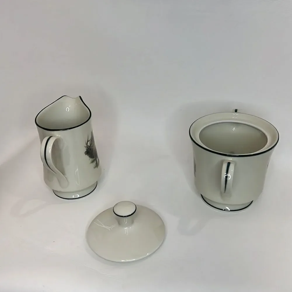 Wildlife Designs Inc Collections 8 Oz Creamer & 12 Oz Sugar Bowl With Lid Set 3